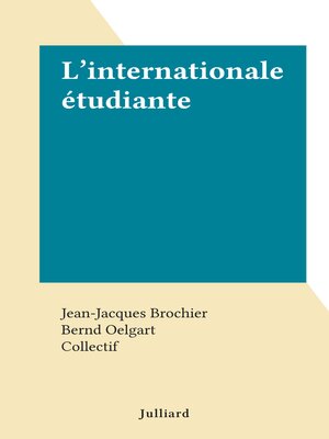 cover image of L'internationale étudiante
